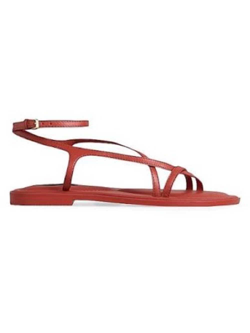Women's Strappy Flat Sandals - Red - Picture 2 of 9